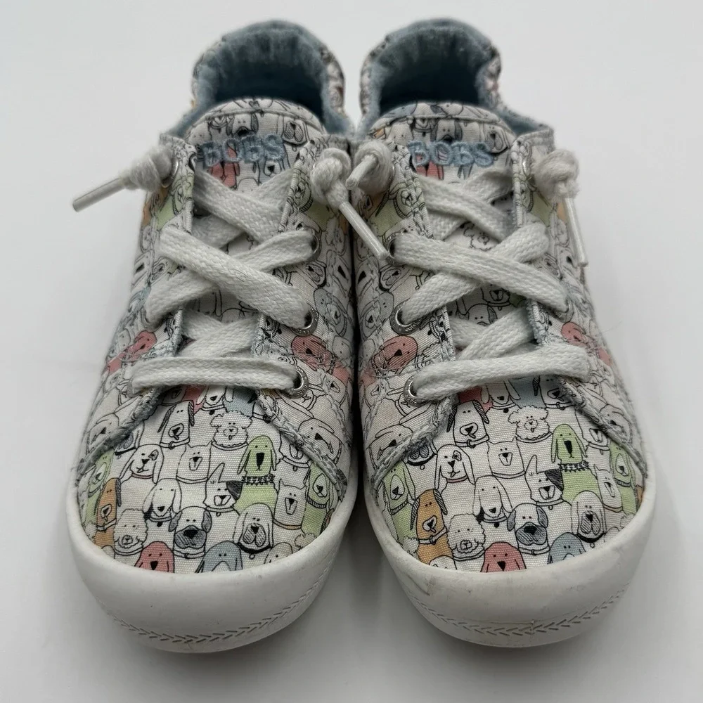 Skechers Bobs Sneakers Women's Sz 5 Beach Bingo Dogs Slip On Casual Shoes